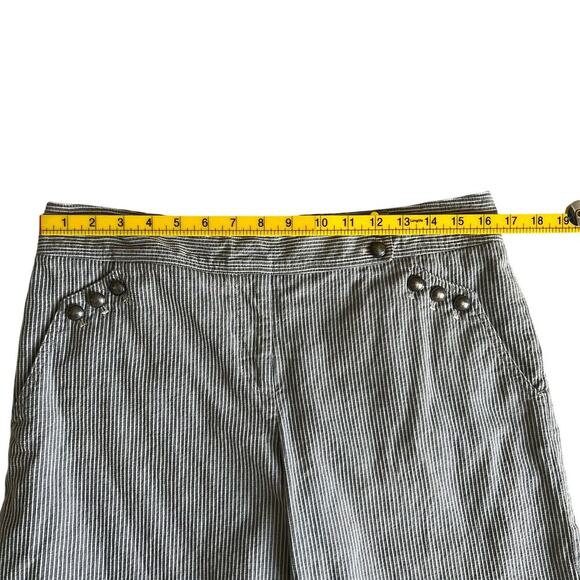 Cynthia Cynthia Steffe Women's 12 Nautical Stripe Bermuda Shorts Button Detail - Picture 4 of 6